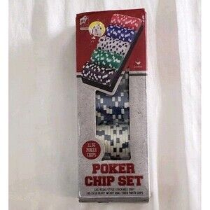 Cardinal Industries Poker Chip Set With 100 11.5G Chips & Stackable Tray New Box